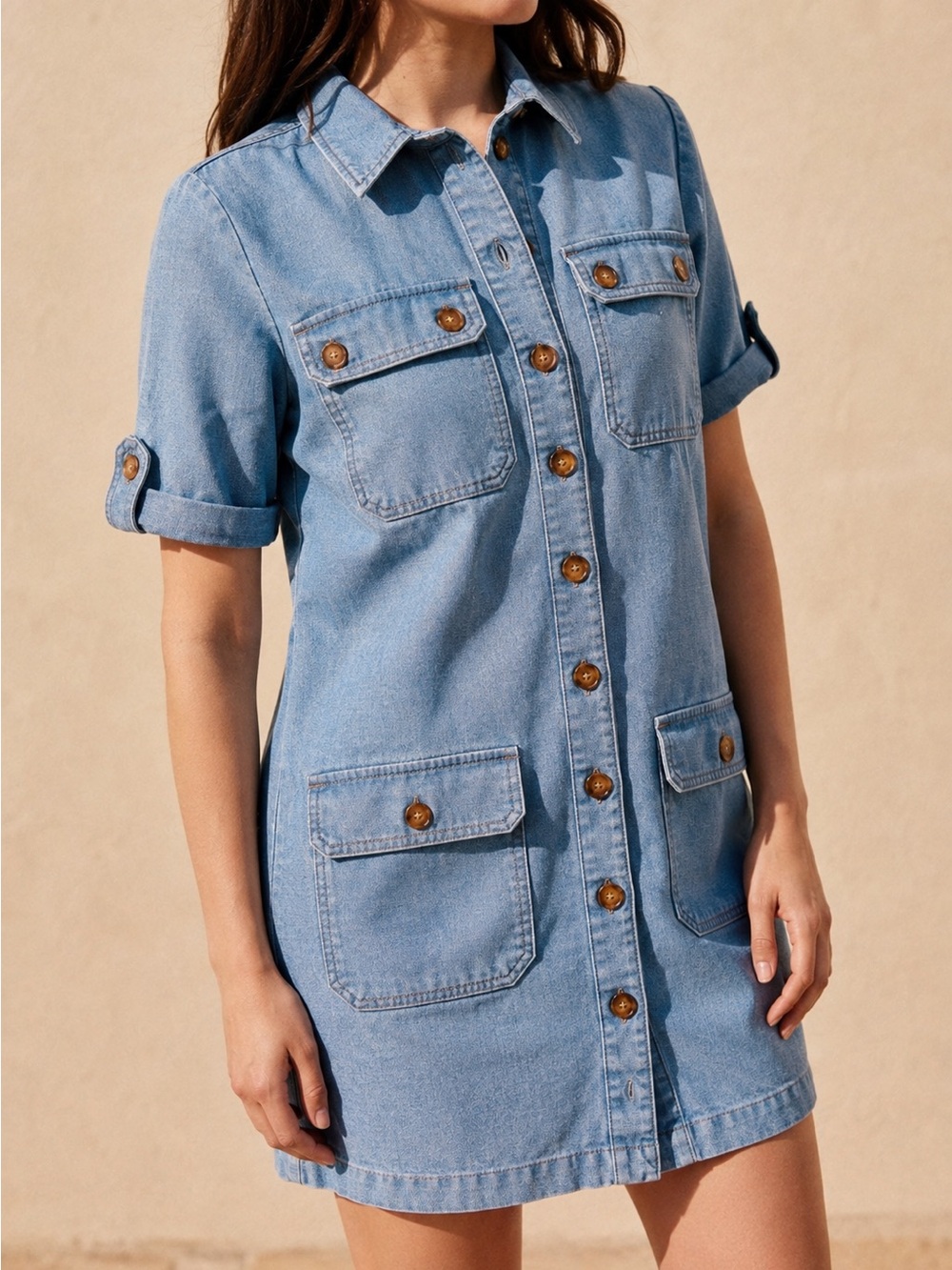 Sezane Jackie Dress Chambray